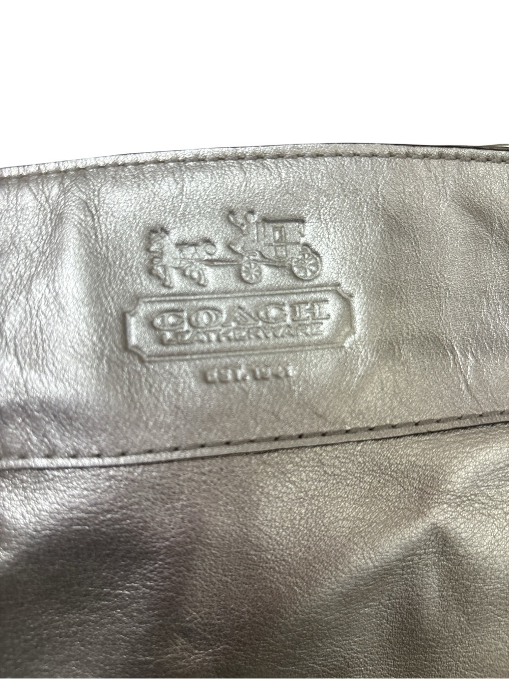 Y2K Coach Metallic Silver Leather Zoe Hobo Bag - Picture 4 of 13